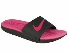 Nike Kawa Side, Black, And Vivid Pink Youth 5Y