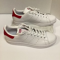 Adidas Shoes Junior Size 7 White w/ Dark Pink Stan Smith J Sneakers B32703 NWOT