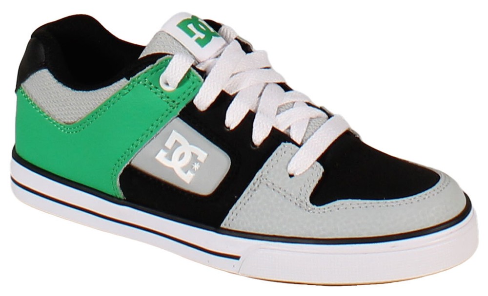 DC Boy’s Pure Shoe – Black / Kelly Green – New