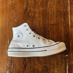 Converse Chuck Taylor All Star Move White Leather Platform High Top Kids Size 4