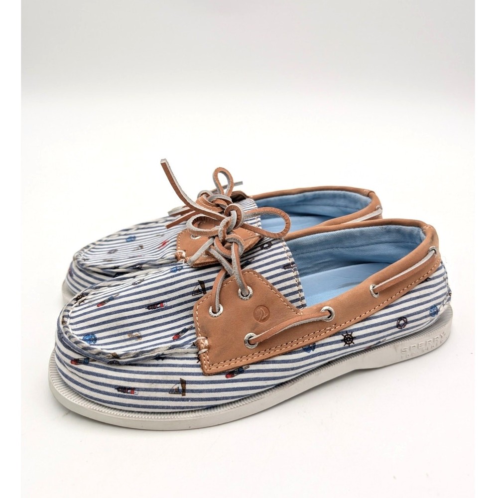 Sperry Authentic Original 2-Eye Boat Shoe Kids‘ Nautical Print Size US4M EU36