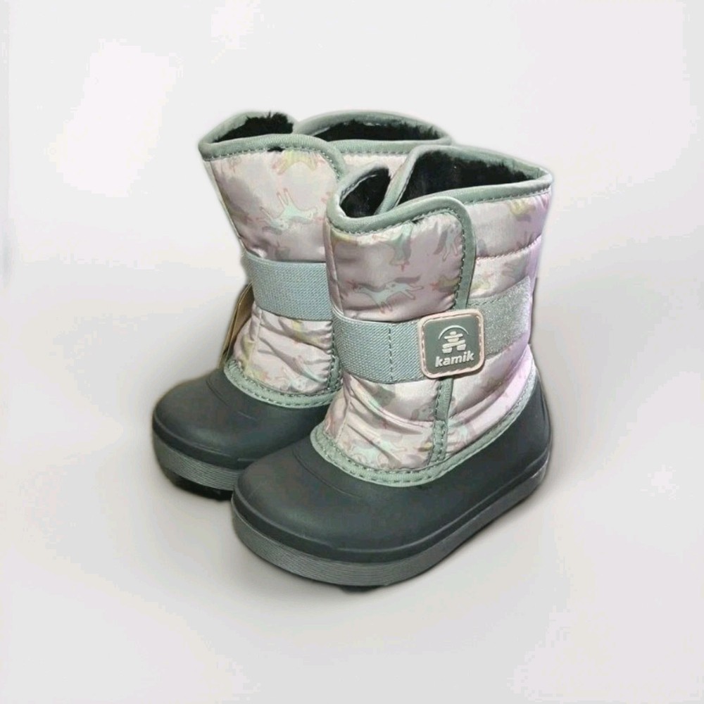 Kamik Snowbug7P Unisex Kids Unicorn Waterproof Snow Boots Pink US 8 EU 25
