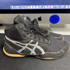 ASICS Matflex Wresting Shoes Black Mid Top Sneakers Unisex Youth Size 4