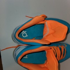 Nike Kevin Durant KD V 5 GS Easter Turquoise Orange White 555641-405 Size 7Y