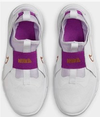 Size 2 (Little kid) – Nike flex runner shoe, White/Metallic Copper Shoes