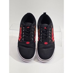 Heelys Pro 20 Prints Kids 6 Black Red Flame Canvas Roller Skate Shoes Sneakers