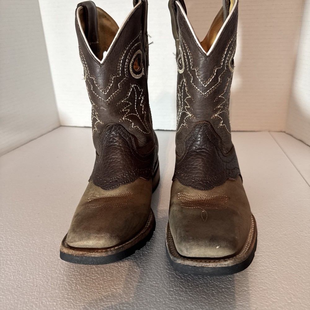 Red Hawk Boot Co. Brown Tan Western Boots Kids Size 21. 14 Heel To Toe Is 9.5”