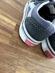 Vans Old Skool Sneakers V Double Strap Black Blue Toddler Baby Size 5. FAIR READ