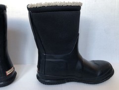 Hunter Original Kids Sherpa Navy Blue , Boys 2 Girls 3 UK 1 , Lined Rain Boots