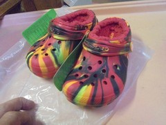 New Crocs Classic Lined Marbled Clog Children’s 10 Molten Lava