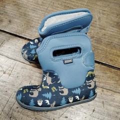Bogs Kids Sz 9 Boots Woodland Owl Moose Bear Tree Boot Shoes Pull On Waterproof