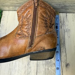 Rodeo Ropers Youth – Size 3M – Tan Ankle Zipper Faux Boots Jessie