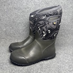 Bogs Kids Neo-Classic Spooky Gray Ghost Skull sz 5.5-6y