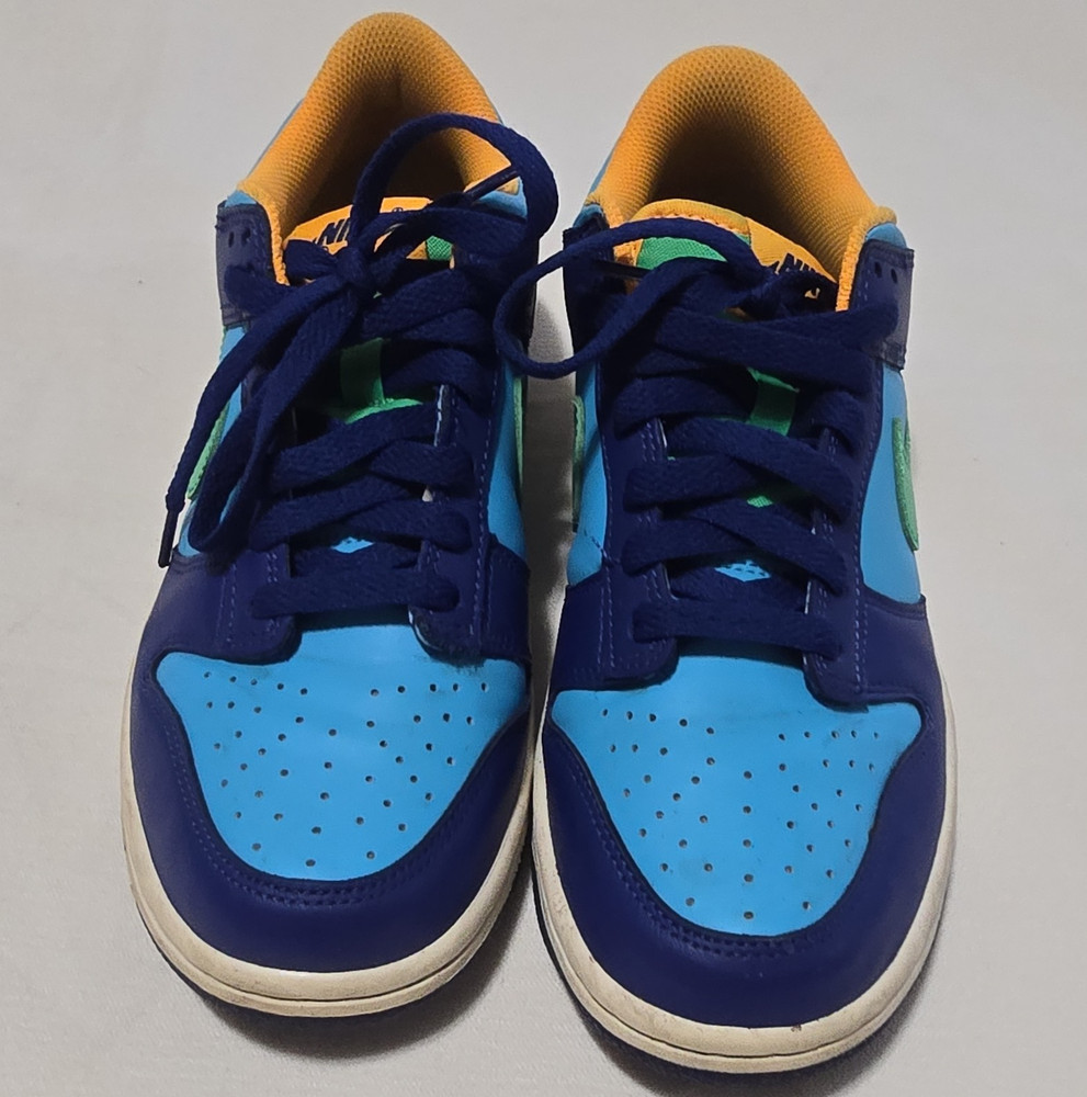 Nike Dunk Low GS Low Top Sneakers 7Y Blue Green Orange DV1693-401