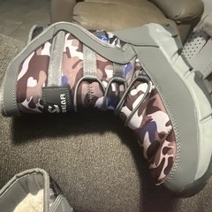 HOBIBEAR Unisex Kids 8 Gray Camo Snow Boots Faux Fur Lined Round Toe