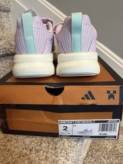 adidas Minecraft FortaRun EL C Sneaker Kids 2 Purple Hook & Loop JR1950