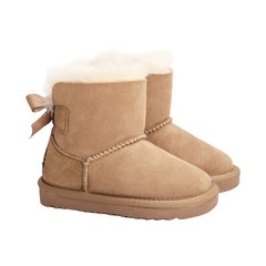 UGG Boots Unisex Kids Child Classic Button Bailey Bow Australian Sheepskin Wool