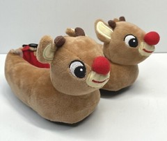 Rudolph The Red Nosed Reindeer Plush Slippers NWT Kids Sizes 1-8 You Choose