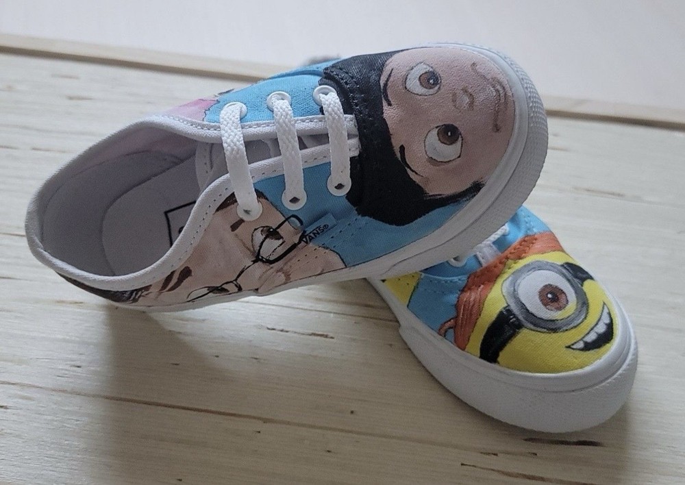 Hand Painted Minion’s Unique Character & Color Keds Original Kids Sz 7 Shoes