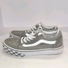 Vans Off The Wall Sneakers Juniors Sz 5 Gray with White Mid Sole & Silver Stripe