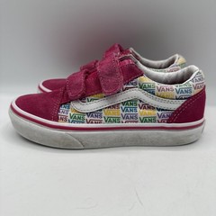 Vans Old Skool Rainbow Logo Pink Suede & Canvas Kids Shoes Size 1.5