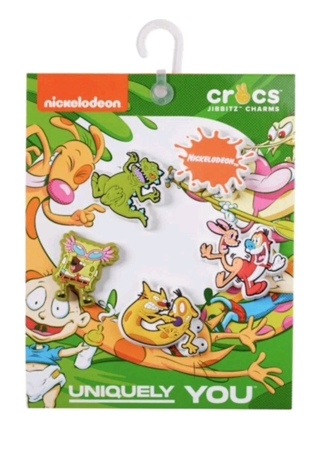 Nickelodeon 5 Pack Crocs Jibbitz Charms SpongeBob, CatDog, Ren & Stimpy, + More