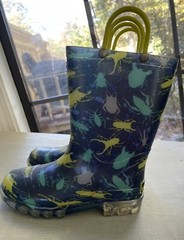 Western Chief Youth Bug Splatter Light Up Rain Boot Super Cute Fun Outdoor Sz 11