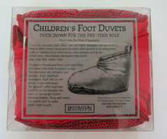 NIB Restoration Hardware Child Red Duck Down Slippers Duvets sz Pre-Teen 9-13