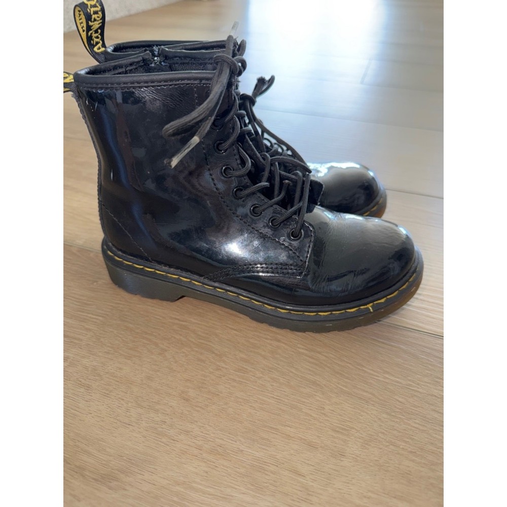 Dr Martens Patent Zip Leather Boots Black – KIDS 2 combat moto tendy Streetwear
