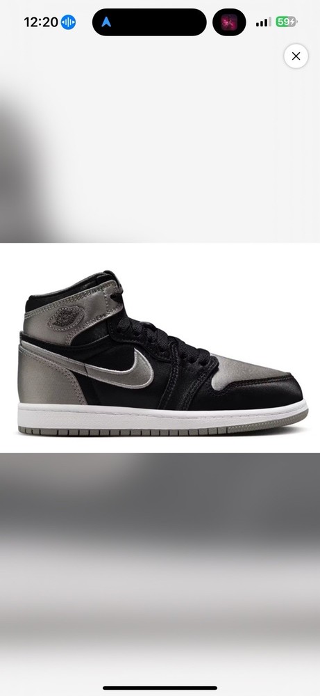 [FD5304-010] Air Jordan 1 Preschool Retro High OG Satin Shadow *NEW*