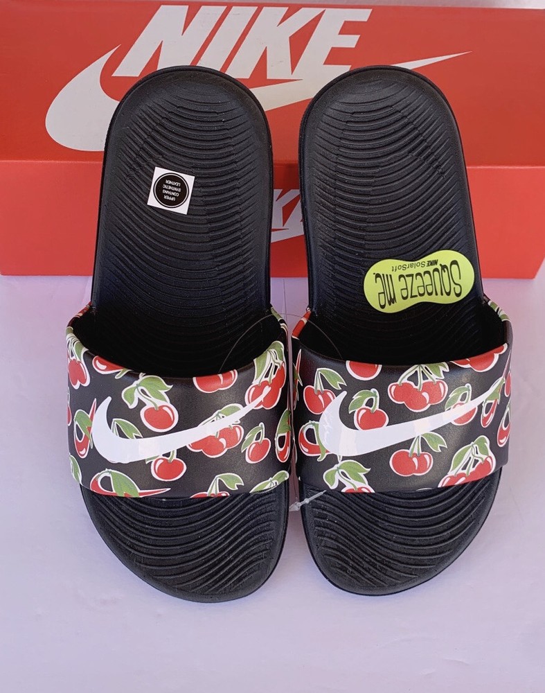 NEW Nike Kids KAWA Cherry Slide Sandals Flops Shoes CJ4123-001 Size 11C