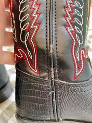 Durango Youth Lizard Print Western Boot, Black Size 9D