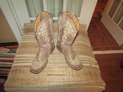 Corral Teens A2980 Western Light Brown Leather Square Toe Boots Youth size 3.5