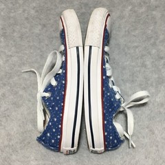 Converse All Star Chuck Taylor Low Top Double Tongue Kids Size 12 Blue with Dots