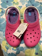 Crocs Unisex Kid’s Classic Clogs Lined Purple Taffy Pink Outer – US Kid’s J6