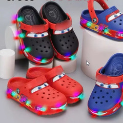 Crocs Kids Lightning McQueen Light Up Clogs Black Red Cars LED Slip On Sandals