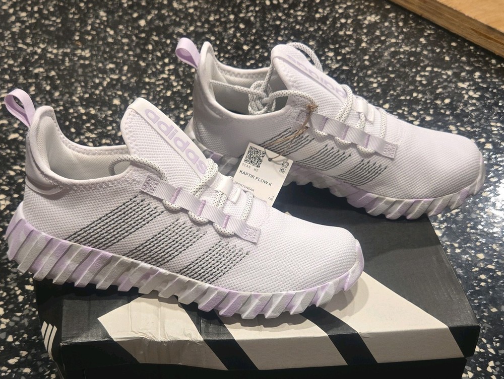 adidas Kaptir Flow K Kids Sneaker White/Purple Camo US 4.5 JR0430