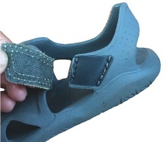 Crocs Iconic Comfort Gray Clog Strapped Sandal Kids Size C 10