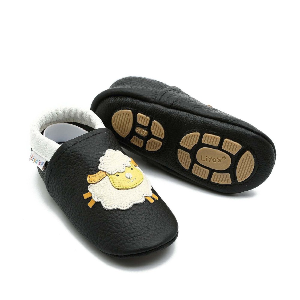 Liya’s Rubber Sole Slippers – #663 Sheep in Black