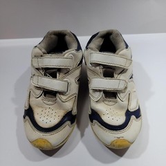 Athletic Shoes Kids Size 10 White Navy Hook & Loop Casual Sneakers Non Marking