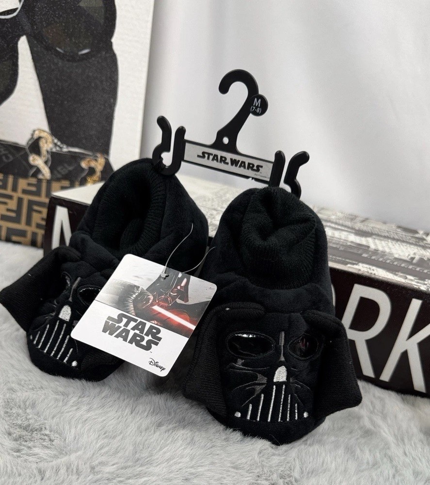 Disney Star Wars Slippers Darth Vader Child toddler kids 7-8 NEW w/Tags