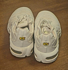 Nike Air Max Plus White Mesh Lace-Up Sneakers Unisex Kids 4.5Y CW7044-100
