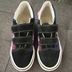 VANS Old Skool V KPop Demon Hunters Purple/Black Hook & Loop Kids US 1