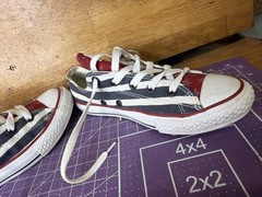 Converses All-Star Red White Blue Star Spain Ruled Tennis Shoes Youth 2.5 Euc