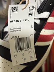 New Adidas Breakstart Red Black White Size 6 Youth Sneakers Retro Shoes