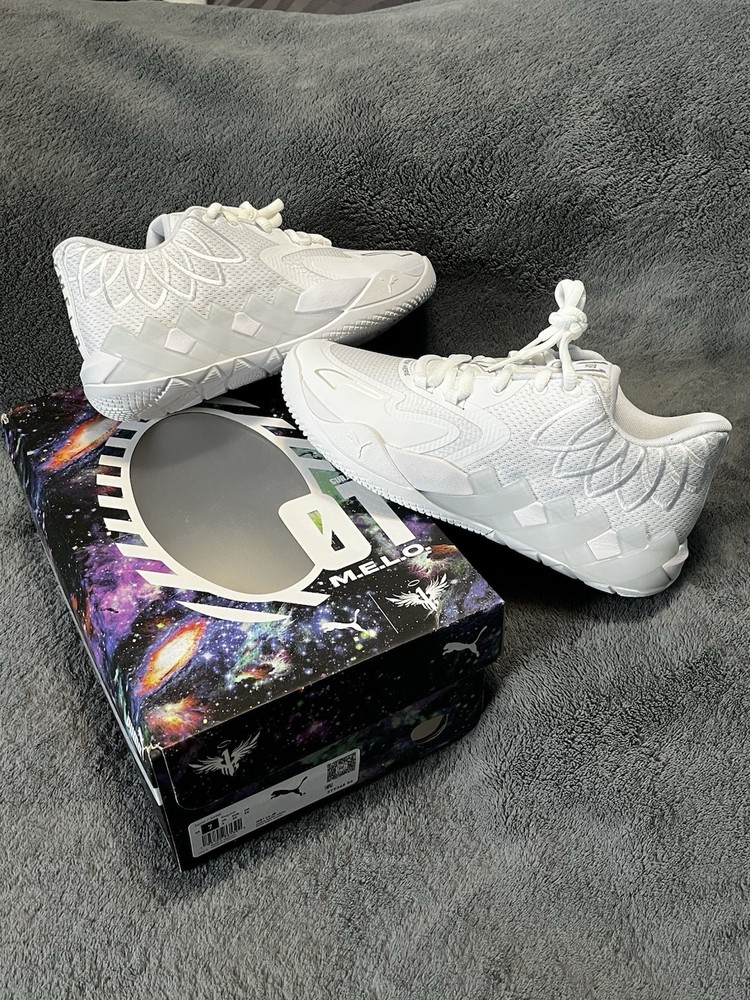 Puma MB1 Lo Jr White/Silver #377368-04 Size 7