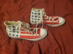 CONVERSE CHUCK TAYLOR STARS & STRIPES EDITION HIGHTOP SNEAKERS JUNIORS 6 Womans8