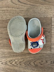 Crocs Kids Classic Rocket Ship Space Clog Gray Moving Stars Size C 8 Child