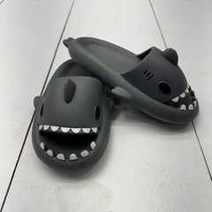 Dark Gary Shark Slides Slip-On Shoes Breathable Kids Size 5-6 EUR Size 38-39