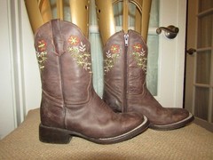 Mexico Square Toe Western Boots Side Zip Youth size US 1 Mex 21